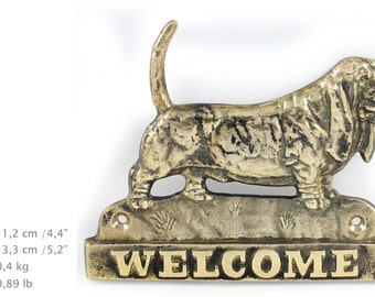 Basset Hound, dog welcome, hanging decoration, limited edition, ArtDog