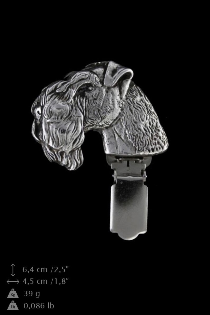 NEW Kerry Blue Terrier DELUXE set necklace and clipring in casket limited edition dog keyring Dog keyring for dog lovers ArtDog