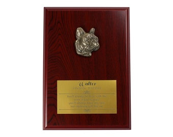 French bulldog Memorial Board, Cold Cast Bronze Plaque, Dog Loss Board, Home and Office Decor, Dog Memorial