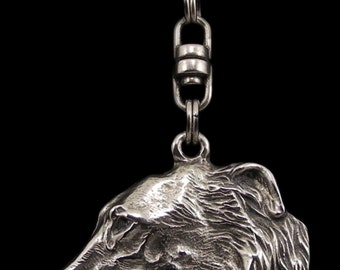 Borzoi, Russian Wolfhound, dog keyring, keychain, limited edition, ArtDog . Dog keyring for dog lovers