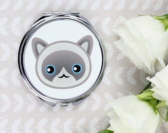 A pocket mirror with a Ragdoll cat. A new collection with the cute Art-Dog cat