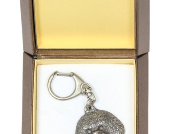 NEW, Bichon, dog keyring, key holder, in casket, limited edition, ArtDog . Dog keyring for dog lovers