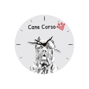 Cane Corso, Italian mastiff, Free standing MDF floor clock with an image of a dog.