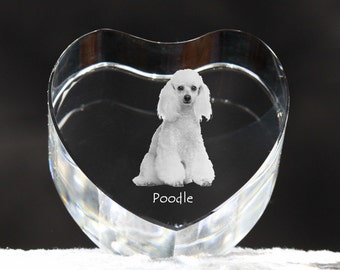 Poodle, crystal heart with dog, souvenir, decoration, limited edition, Collection