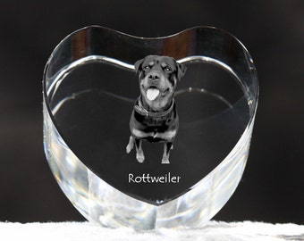 Rottweiler, crystal heart with dog, souvenir, decoration, limited edition, Collection