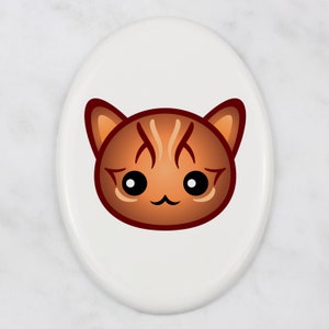 A ceramic tombstone plaque with a Bengal cat. Art-Dog cute cat