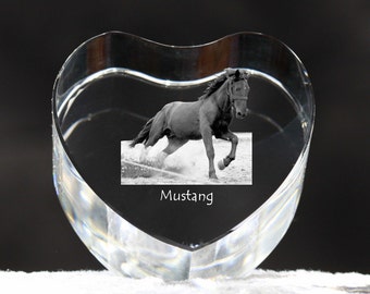 Mustang, crystal heart with horse, souvenir, decoration, limited edition, Collection