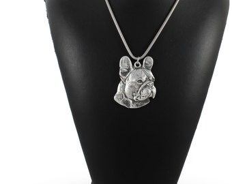 NEW, French Bulldog (right-oriented), dog necklace, silver chain 925, limited edition, ArtDog