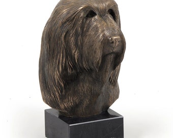 Bearded Collie, dog marble statue, limited edition, ArtDog. Made of cold cast bronze. Solid, perfect gift. Limited edition.