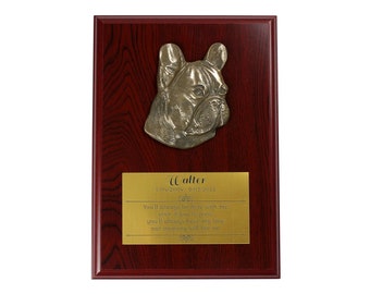 French bulldog Memorial Board, Cold Cast Bronze Plaque, Dog Loss Board, Home and Office Decor, Dog Memorial