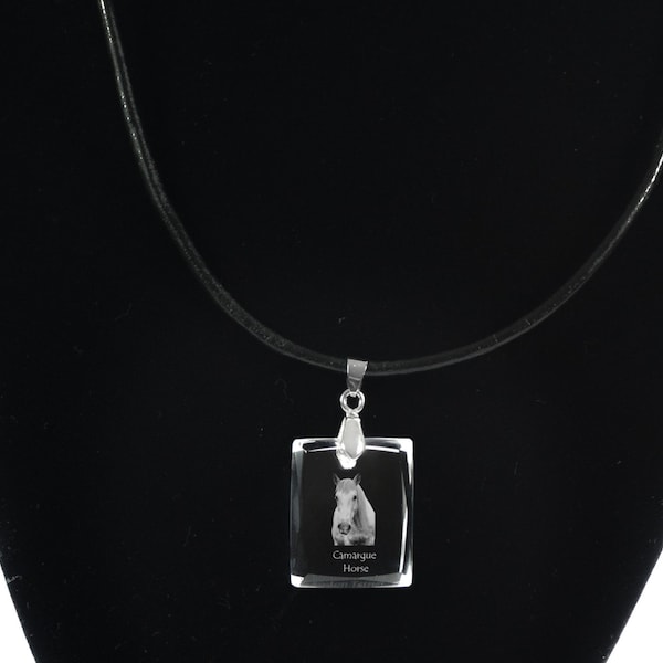 Camargue horse ,  Horse Crystal Necklace, Pendant, High Quality, Exceptional Gift, Collection!