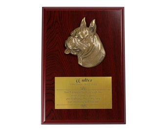 Boxer Memorial Board, Cold Cast Bronze Plaque, Dog Loss Board, Home and Office Decor, Dog Memorial