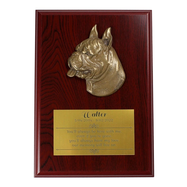 Boxer Memorial Board, Cold Cast Bronze Plaque, Dog Loss Board, Home and Office Decor, Dog Memorial