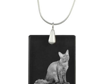 LaPerm, cat Crystal Pendant, SIlver Necklace 925, High Quality, Exceptional Gift, Collection!