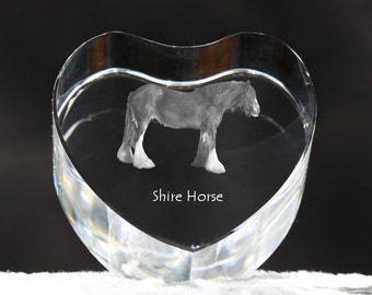 Shire horse, crystal heart with horse, souvenir, decoration, limited edition, Collection