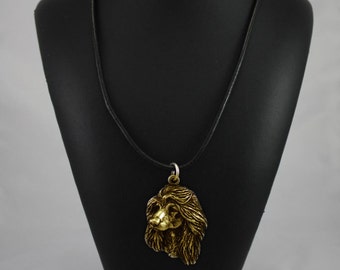 Afghan Hound, Ogar Afgan, Tazhi Spay, millesimal fineness 999, dog necklace, limited edition, ArtDog