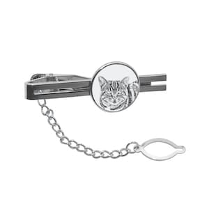 NEW! Manx cat - Tie pin with an image of a cat.