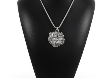 NEW, Norfolk Terrier, dog necklace, silver cord 925, limited edition, ArtDog