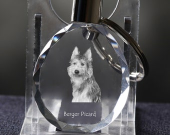 Berger Picard   , Dog Crystal Keyring, Keychain, High Quality, Exceptional Gift . Dog keyring for dog lovers