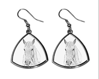 Camargue horse, collection of earrings with images of purebred horses, unique gift. Collection!