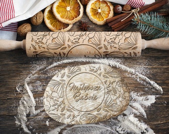 Engraved rolling pin. GRANDMOTHER'S DAY. Original shape. The BEST pattern. Laser Engraved for cookies. Decorating roller