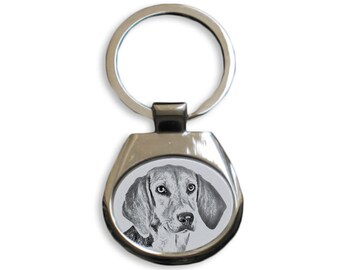 Harrier - NEW collection of keyrings with images of purebred dogs, unique gift, sublimation . Dog keyring for dog lovers