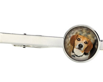 Beagle. Tie clip for dog lovers. Photo jewellery. Men's jewellery. Handmade