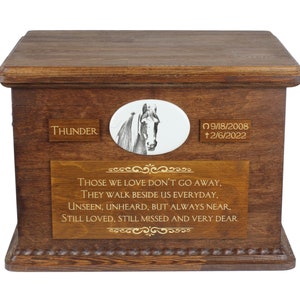 Fell pony Big Urn voor paardenas, gepersonaliseerd gedenkteken met foto, aangepaste paardenurn, paardengedenkteken, grote urn voor paard