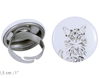 Ring with a cat - Somali cat