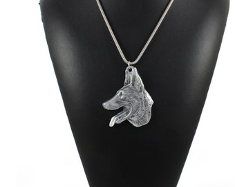 NEW, Malinois, dog necklace, silver cord 925, limited edition, ArtDog