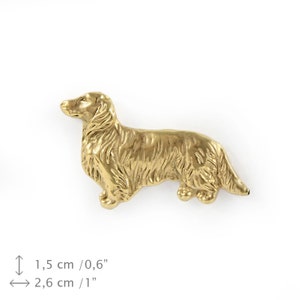 NEW dog pin limited edition ArtDog Dachshund in casket gold plated