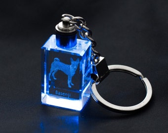 Basenji, Dog Crystal Keyring, Keychain, High Quality, Exceptional Gift . Dog keyring for dog lovers