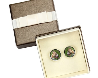 American Pit Bull Terrier. Cufflinks with box for dog lovers. Photo jewellery. Men's jewellery. Handmade