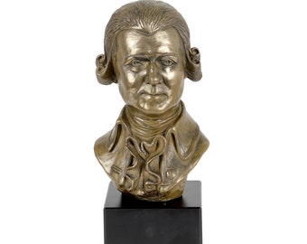 Wolfgang Amadeus Mozart Statue, Cold Cast Bronze Sculpture, Marble Base, Home and Office Decor, Trophy, Statuette