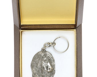 NEW, Afghan Hound, dog keyring, key holder, in casket, limited edition, ArtDog . Dog keyring for dog lovers