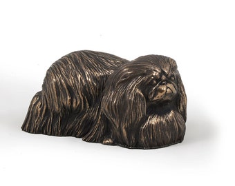 Pekingese, dog wooden base statue, limited edition, ArtDog