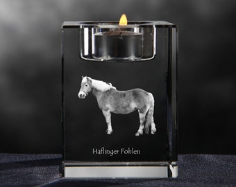Haflinger - crystal candlestick with horse, souvenir, decoration, limited edition, Collection