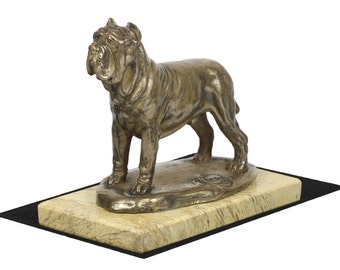 Neapolitan Mastiff , dog sand marble base statue, limited edition, ArtDog. Made of cold cast bronze. Perfect gift. Limited edition