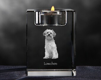 Löwchen, crystal candlestick with dog, souvenir, decoration, limited edition, Collection