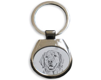 Golden Retriever - NEW collection of keyrings with images of purebred dogs, unique gift, sublimation . Dog keyring for dog lovers