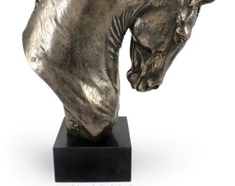 Andalusian Horse Bust on Marble Base, Cold Cast Bronze Horse Head Sculpture, Rider Gift, Art-Dog