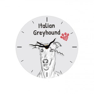 Italian Greyhound, Free standing MDF floor clock with an image of a dog.