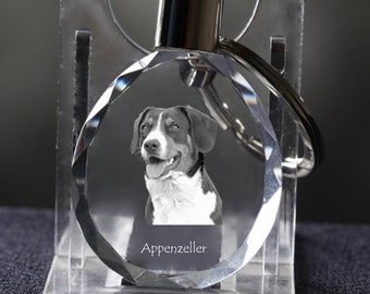 Appenzeller Sennenhund   , Dog Crystal Keyring, Keychain, High Quality, Exceptional Gift . Dog keyring for dog lovers