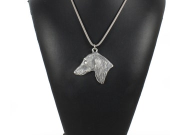 NEW, Saluki, Royal Dog of Egypt and Persian Greyhound, Gazelle Hound, dog necklace, silver cord 925, limited edition, ArtDog