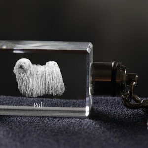 Puli, Dog Crystal Keyring, Keychain, High Quality, Exceptional Gift . Dog keyring for dog lovers
