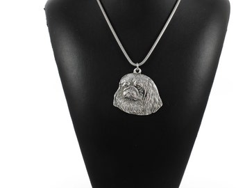 NEW, Pekingese, dog necklace, silver cord 925, limited edition, ArtDog