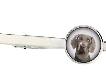 Weimaraner. Tie clip for dog lovers. Photo jewellery. Men's jewellery. Handmade