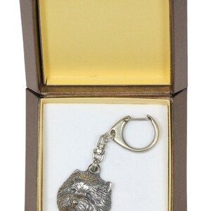 NEW, West Highland White Terrier (oval), Poltalloch Terrier Roseneath Terrier, dog keyring, key holder, in casket, limited edition, ArtDog