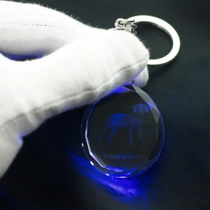 Weimaraner, Dog Crystal Keyring, Keychain, High Quality, Exceptional Gift . Dog keyring for dog lovers