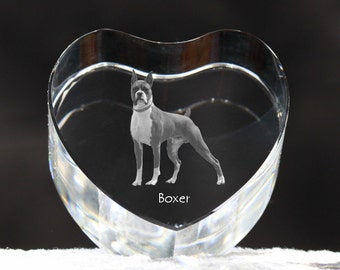 Boxer, crystal heart with dog, souvenir, decoration, limited edition, Collection